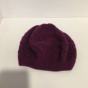 Purple beanie hat